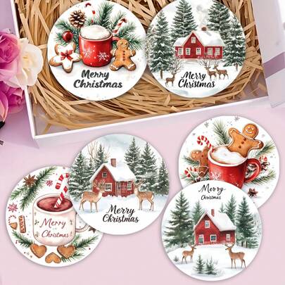 1 套/4 件/6 件正面鹿和姜饼人硅藻泥杯垫套装 - 马克杯杯垫、咖啡杯垫 - 非常适合家庭和餐厅装饰、精美的生日或节日礼物、桌面装饰、家居摆设、节日装饰、房间装饰、家居装饰、主题派对装饰、圣诞装饰