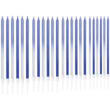 19/24/48 قطعة (1 مجموعة من 24 قطعة) شمع طويل معدني أخضر شمع عيد الميلاد مع حامل شمع الكعك لحفلة الزفاف وعيد الميلاد ديكور