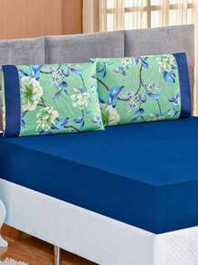 3-Piece King\Queen\Double\Single Bedding Set - Naturale Print, Percale Stitch, 200 Thread Count - Flower - View 2