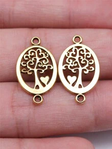 15 cái/túi 13x23mm Oval Heart Tree Connector Charms cho DIY Bông tai, Vòng cổ, Vòng tay, Móc chìa khóa Làm đồ trang sức DIY - Đầu nối cây hình elip - Xem 8