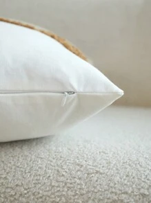 1 chiếc vỏ gối trang trí dệt kiểu chắp vá màu kaki, sợi thô, thích hợp trang trí trong nhà, dùng được cả bốn mùa, không bao gồm ruột gối. - Màu Khaki - Xem 10