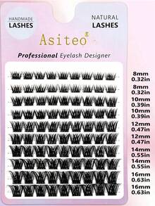 Asiteo 90 PCS Individual DIY Lash Extensions Kit - False Lashes With Lightweight, Soft, Comfortable, Natural, Fluffy Lashes Effect For Easy Wearing - Multicolor - View 4