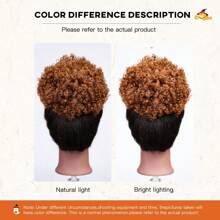 Extensão de rabo de cavalo Afro Puff com cordão para mulheres, rabo de cavalo Afro Puff sintético Premium curto para cabelos naturais, rabo de cavalo encaracolado com cordão Kinky essencial para Halloween, Natal e festas. - Light Brown - Visão 8