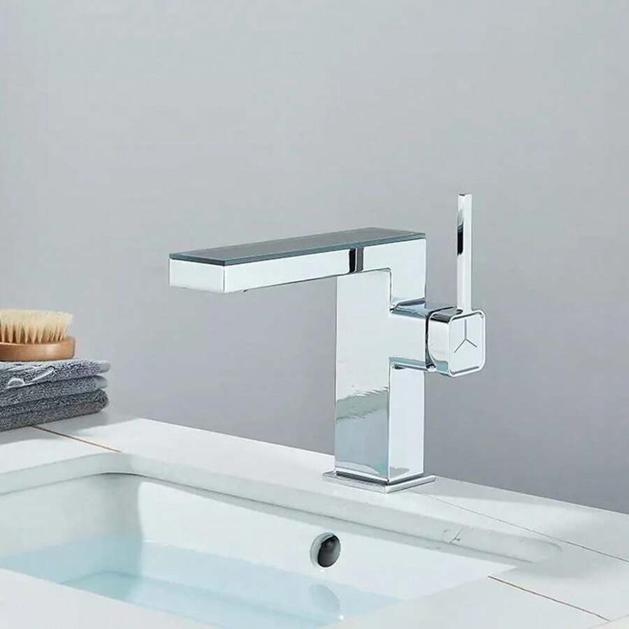 Galvanized Wash Basin Faucet, Wash Basin Faucet With LED Digital Display, Modern Wash Basin Faucet For The Bathroom - Silver - View 1