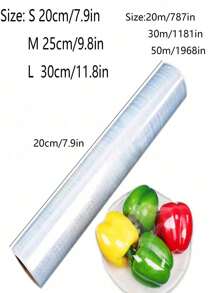 1 卷保鲜膜，一次性食品保鲜膜，冰箱食品防臭保鲜膜，食品保鲜膜，防尘剩菜盖，塑料薄膜，适用于圣诞节、情人节派对、活动、户外、露营