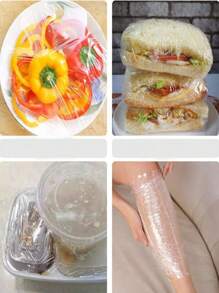 1 卷保鲜膜，一次性食品保鲜膜，冰箱食品防臭保鲜膜，食品保鲜膜，防尘剩菜盖，塑料薄膜，适用于圣诞节、情人节派对、活动、户外、露营