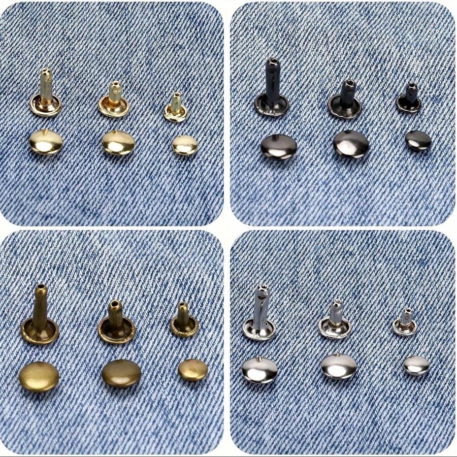 Leather Rivets, 480 Sets Of Rivets For Leather Rivets, Single Cap Metal Rivet Tubes, With 3 Fixing Tools, 3 Sizes Of Hollow Rivets (480 Pieces) - 360pcs/set - View 1