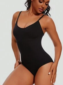 Body Moldeador Para Mujer, 1 Pieza, Con Control De Barriga, Levantador De Glúteos, Correas Ajustables Y Soporte Para El Pecho - Negro - Ver 4
