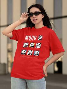 T-Shirt Cotton Shirt Cute Panda Meme Humor Of The Day Ref 1376 FLUXOGEEK - 紅色 - 查看 6