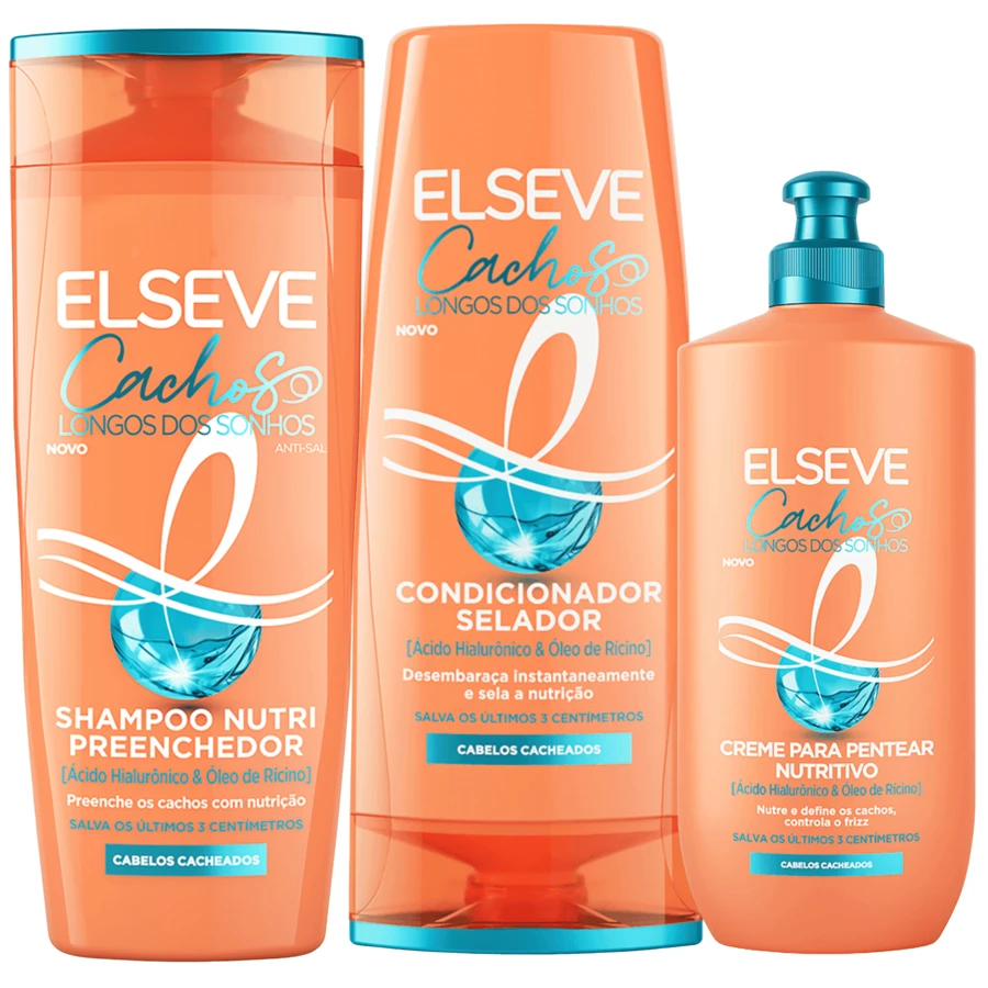 Elseve Dream Long Curls Shampoo Conditioner + Styling Cream Kit - trái cam - Xem 1
