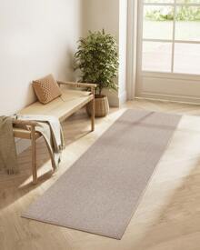 SONGMICS HOME Alfombra, 61 x 183 cm, Alfombra Antideslizante, Alfombra de Yute Sintético, Decoración del Hogar, Lavable a Máquina, para Salón, Dormitorio Comedor, Marrón Camello - Camel - Ver 2