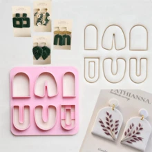 Geometric Hollow Earring DIY Mold, Soft Clay Earring Mold, Personalized Earring Gift