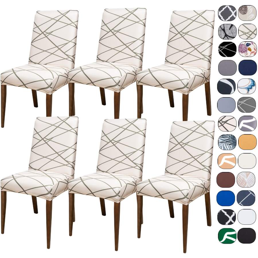 Kit Of 6 Dining Chair Covers Made Of Imported, More Resistant Fabric - Swamp - View 1
