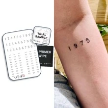 1 Kit Revolutionary Technology Tattoos, Semi-Permanent Tattoos, DIY Numbers, Year, Date Temporary Tattoos, Fake Tattoos, Water-Resistant, Authentic Tattoo Look, Plant-Based, Tattoo, X063