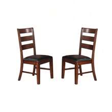 Set Of 2,Sara Ladder Back Dining Side Chairs In Brown