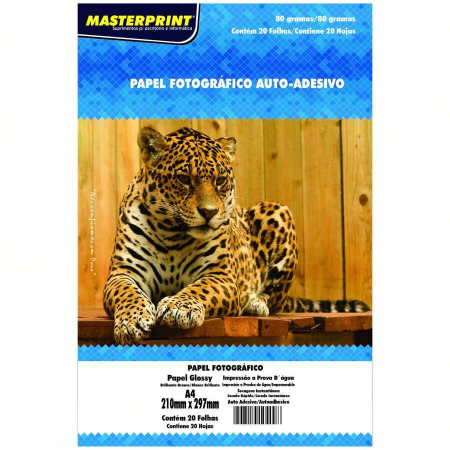 A4 80g Glossy White Glossy Photo Adhesive Paper With 20 Masterprint Sheets - 白色 - 查看 1