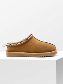 Men's Fuzzy Cozy Slippers – Genuine Suede, Indoor/Outdoor, Comfy Winter Footwear With Memory Foam And Furry Lining - 紫紅色 - 查看 5