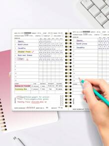 1 Nhật ký tập luyện thể dục dành cho nam và nữ, khổ A5 (5,7" X 8,1"), sổ lập kế hoạch tập luyện để theo dõi, tiến độ và đạt được mục tiêu sức khỏe của bạn, 80 tờ, 160 trang. - Nhiều màu - Xem 4