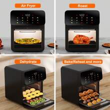 12QT Air Fryer, Roast, Broil, Bake, Reheat, Keep Warm, Pizza 10-In-1 Convection Oven With Visual Window, Multifunction Air Fryer + Convection Toaster Oven With Touch Screen, Gray - 查看 5