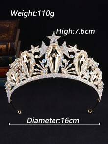 1 pieza Corona con calavera de rhinestones apta para Halloween y otros festivales - media corona - Ver 7