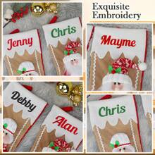 Personalized Christmas Stockings, Large, Custom Monogram Name Christmas Stockings In Santa Claus, Mrs. Claus, Perfect For Kids, Boys, Girls, Family, Customize Your Xmas Stockings For Fireplace Christmas Holiday Party Decoration Gifts Birthday Graduation