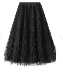 LONG TULLE SKIRT - Màu be - Xem 2