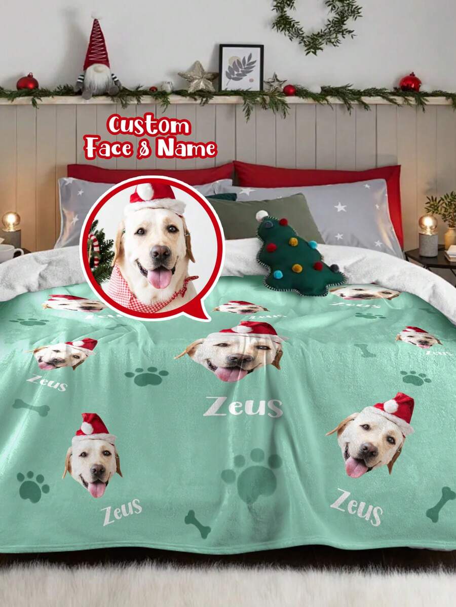 1 chiếc chăn Giáng sinh tùy chỉnh hình mặt và tên, chăn chủ đề Giáng sinh có ảnh và tên, chăn có ảnh với đầu chó tùy chỉnh, chăn ấm áp tùy chỉnh, chăn ấm áp tùy chỉnh để làm quà tặng hàng ngày cho bạn thân, chó mèo, chủ sở hữu 5 kích cỡ/màu tùy chọn, con gái, kỷ niệm, ngày của mẹ, sinh nhật, ngày lễ tình nhân, tốt nghiệp, ngày của cha, ngày thiếu nhi, đám cưới, tân gia, ghế sofa, giường, xe hơi, phòng trà, phòng ngủ, phòng tắm, phòng khách, phòng ăn - Nhiều màu - Xem 1