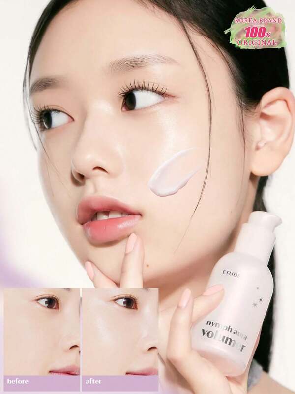 Etude House Nymph Aura Volumer, Multi-Cream, Primer/ Base, Naturally Glowing, Elastic & Smooth Skin With Radiance, Hydrated & Nourished Skin With Glow, Low-Molecular Hyaluronic Acid + Argan Oil + Avocado Oil, Perfect With Foundation 24g, 0.85oz. K-Beauty, GIFT