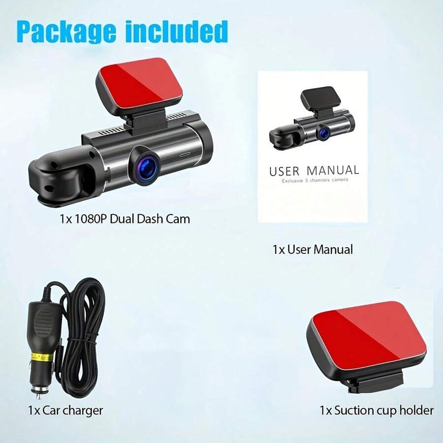 3.16Inch Portable Camera Driving Recorder, Dual Lens HighDefinition