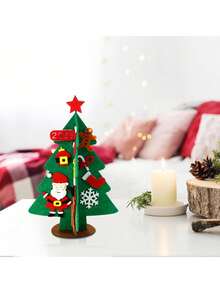 Diy 手工无纺布圣诞树装饰，圣诞装饰迷你圣诞树材料套件，圣诞装饰，圣诞节 - 彩色 - 查看 1