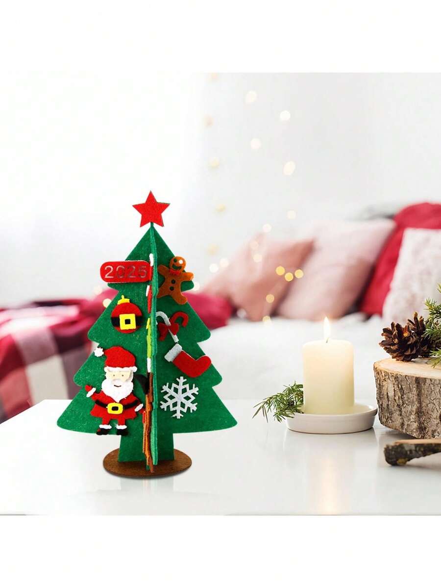 Diy 手工无纺布圣诞树装饰，圣诞装饰迷你圣诞树材料套件，圣诞装饰，圣诞节 - 彩色 - 查看 1