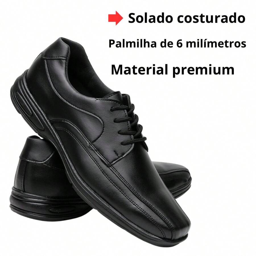 Men's Leather Dress Shoes - 黑色 - 查看 1