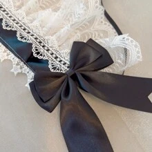 1pc Handmade Sweet Bow Decor Maid Headband, Suitable For Role-Play As Maid Or , Red Halloween Valentine's Day - Multicolor - View 6