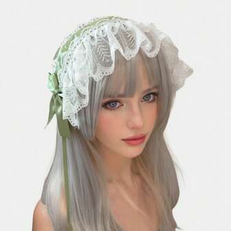 1pc Handmade Sweet Bow Decor Maid Headband, Suitable For Role-Play As Maid Or , Red Halloween Valentine's Day