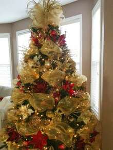 10 Yards Christmas Metallic Mesh Ribbon Roll, Sparkly Glitter Mesh Roll Garland, Perfect For Christmas Tree Weaths Accents Wedding Decorations DIY Crafts Wrapping Supplies, Christmas Decoration For Home 2024 Gift New Year 2025 - Multicolor - View 8