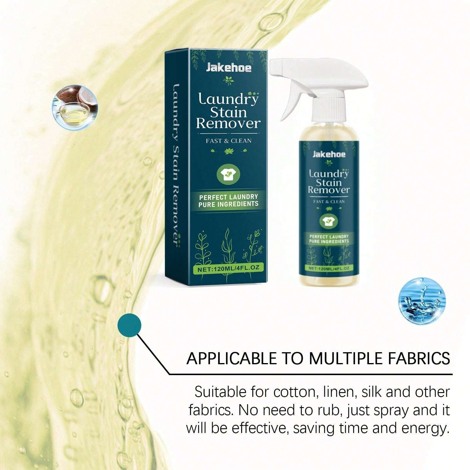 120ml Fabric Stain Remover Laundry Detergent Spray, For Clothes