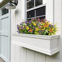 1 束人造花，假户外抗紫外线植物人造莲花桉树绿植灌木新娘婚礼花束适用于家庭花园派对婚礼装饰 - 彩色 - 查看 5