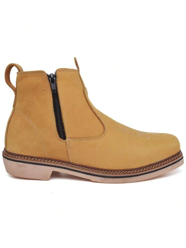 Botina Masculina Country Couro Sola Latex Palmilha Confort