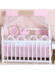 COMPLETE AMERICAN AND NATIONAL SLIM BABY CRIB KIT, FITS CRIB WITH MATTRESS UP TO 130CM X 70CM PROMOTION - 粉紅色皇室皇冠 - 查看 1