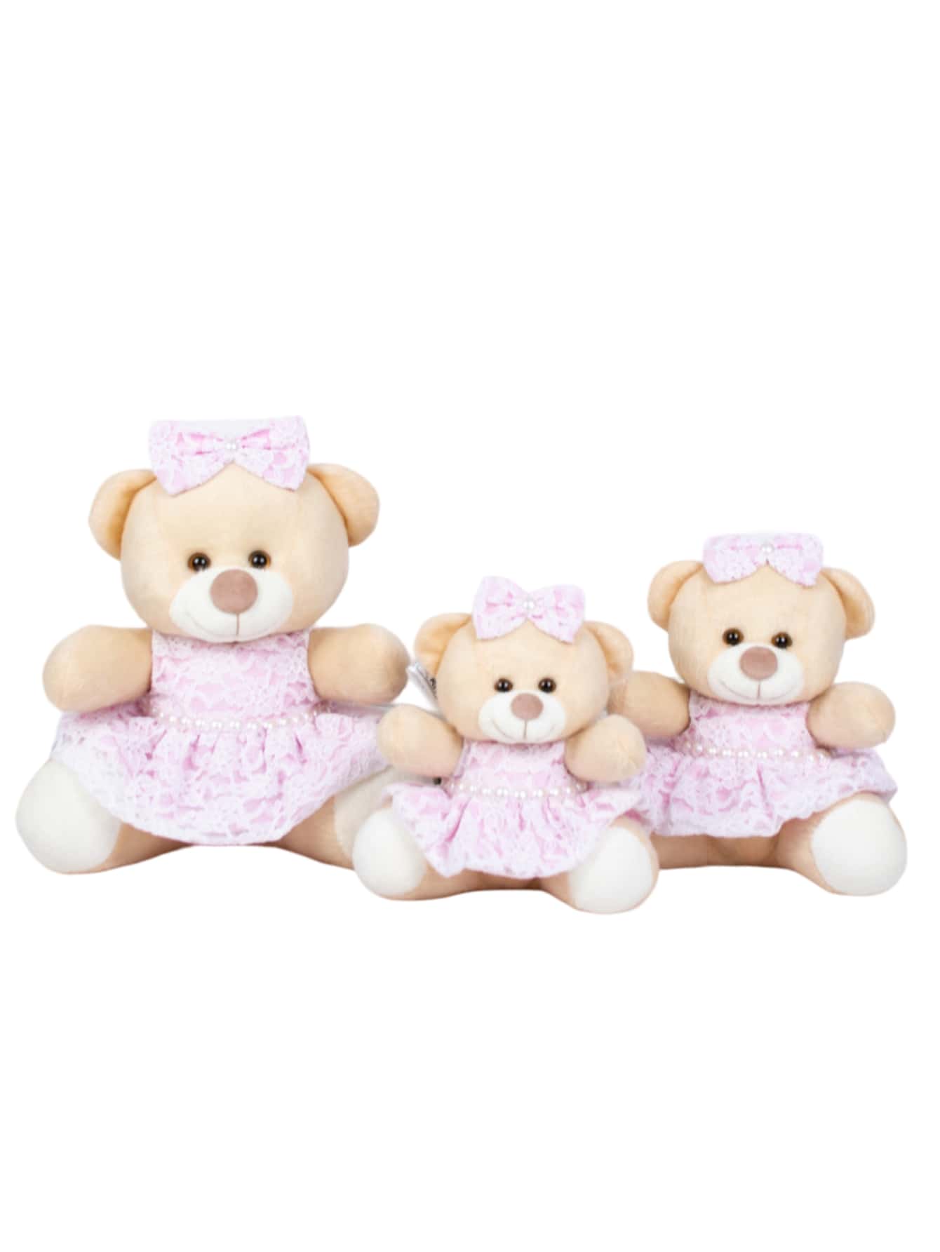 Smaller Trio Of Bears Dressed In Lace 15/18/22 - Sweet Milk Plush - màu hồng - Xem 1