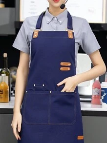 1件装新款围裙奶茶蛋糕水果店服务员制服咖啡厅餐厅围兜防水防油烹饪围裙男女通用 - 彩色 - 查看 12