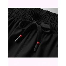 Men's Football And Gym Shorts Lightweight And Flexible Ice Fabric - 黑色 - 查看 4