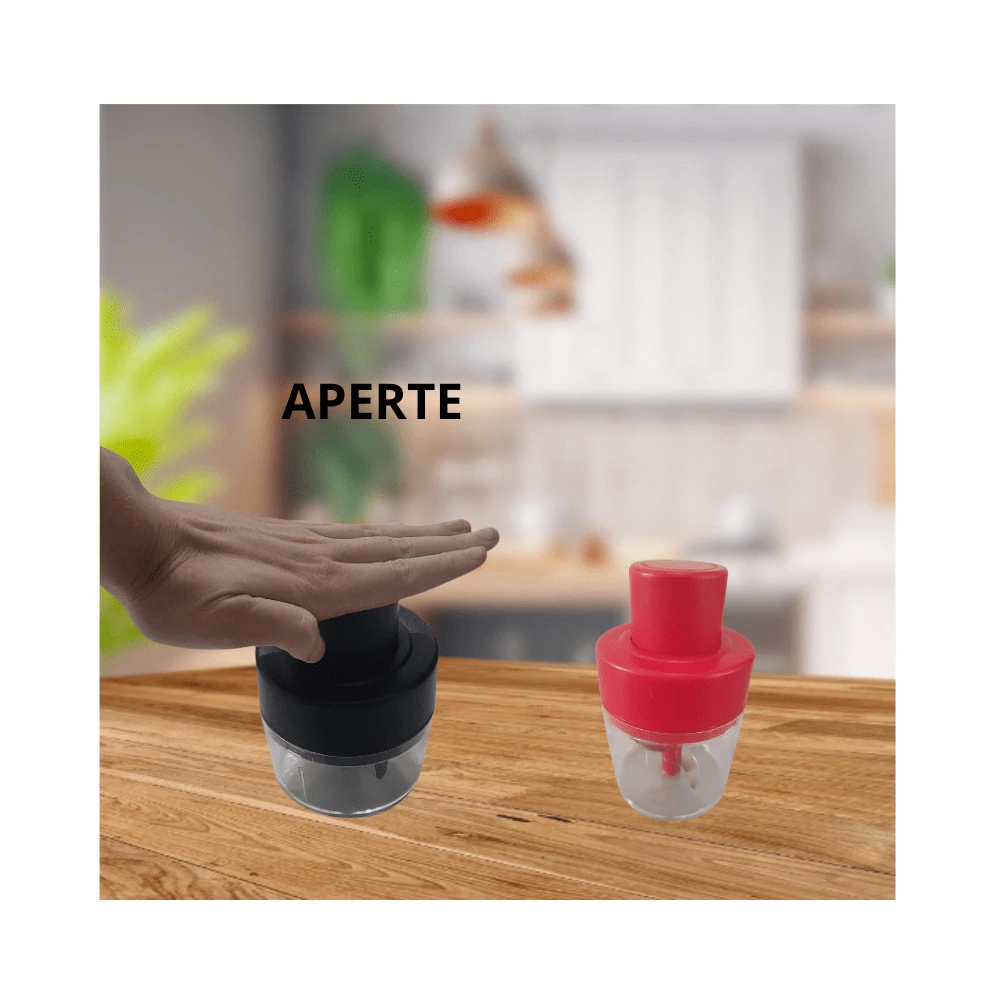 Push Food Processor 400ML Home Kitchen Utilities - Đỏ - Xem 1