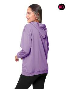 Big City Casual Fashion Lady Hoodie Hooded Sweatshirt - 紫丁香色 - 查看 4