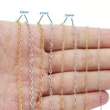 5m/1m 散装不锈钢链，适用于银色/玫瑰金 O 型项链链环，1mm/1.5mm/2mm/2.5mm DIY 珠宝制作材料