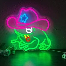 1 件装 棒棒糖霓虹灯、牛仔蛙霓虹灯、樱花霓虹灯、拉面霓虹灯、云朵霓虹灯、落下霓虹灯、面条霓虹灯、海豚蓝霓虹灯、指甲霓虹灯、LED 美学艺术装饰，霓虹灯适用于酒吧、俱乐部、脱口秀、家庭、厨房、餐厅、酒馆、游戏室、娱乐室、卧室，USB 供电 - 彩色 - 查看 12