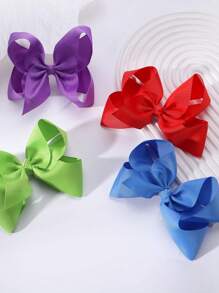 1 pieza Moño grande de 6 pulgadas para niñas, accesorios para el cabello con cinta de grosgrán y pinzas de cocodrilo para niñas y adolescentes, de vuelta a la escuela - Multicolor - Ver 10