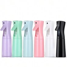 6 pièces/1 pièce Brumisateur continu pour cheveux, bouteille de vaporisateur vide fine petite Brume Bouteilles de vaporisateur pour produits coiffants bouclés, plantes (Noir)