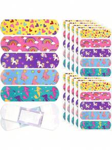 (30 件卡通风格创可贴)卡通创可贴，多用途防水创可贴，采用 PE 材料制成，脚部防磨损贴，创意绷带，适用于户外、运动、旅行、家庭、办公室、学校 - 杏色 - 查看 11