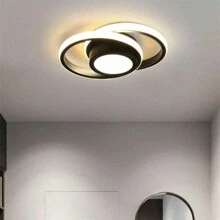 1 件装现代 LED 吸顶灯，220V 圆形嵌入式吸顶灯具，小型吸顶灯，靠近天花板灯，适用于走廊客厅卧室厨房入口黑白，白光/暖光 - 吊燈1 - 查看 3